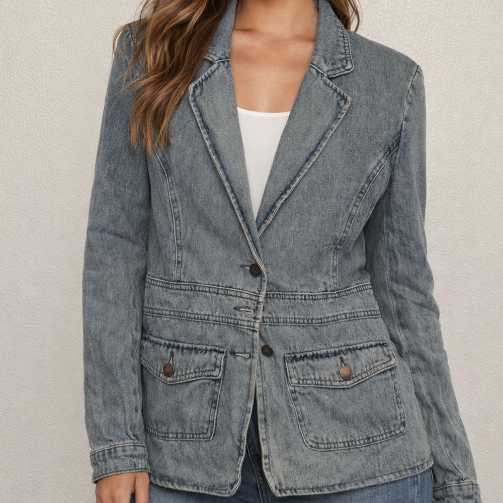 Royalty For Me Blue Denim Blazer
